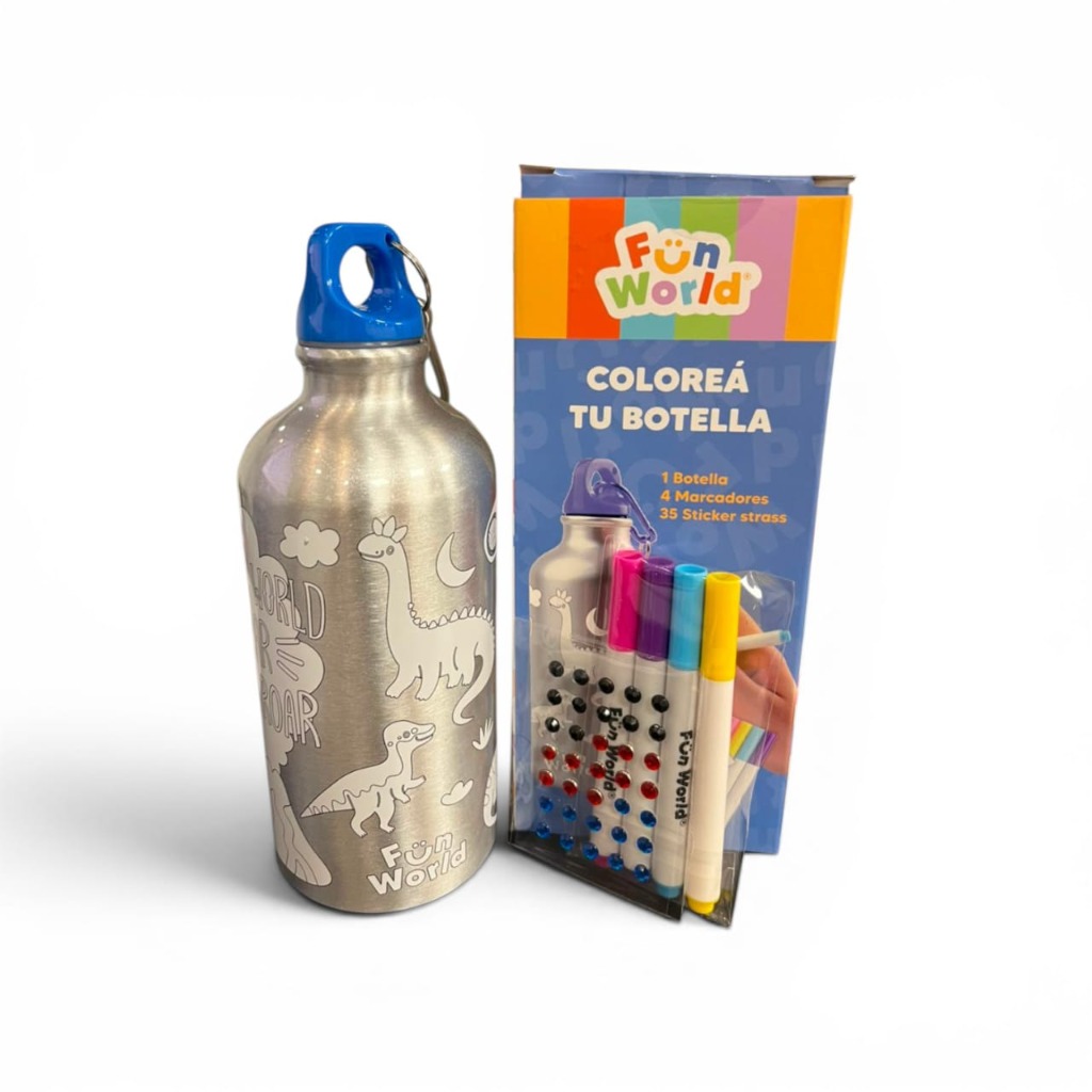 BOTELLA P/COLOREAR C/4 MARC+STRASS ROAR